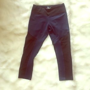 Navy blue mesh bottom leggings